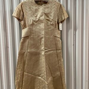 Vintage Classic 1940s Neiman Marcus Gold Midi Dress